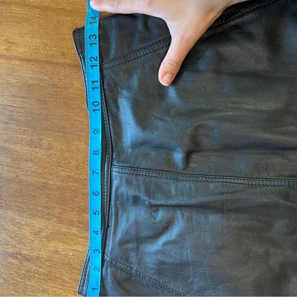 VINTAGE Genuine Leather High-waisted Pencil Skirt - Picture 7 of 8
